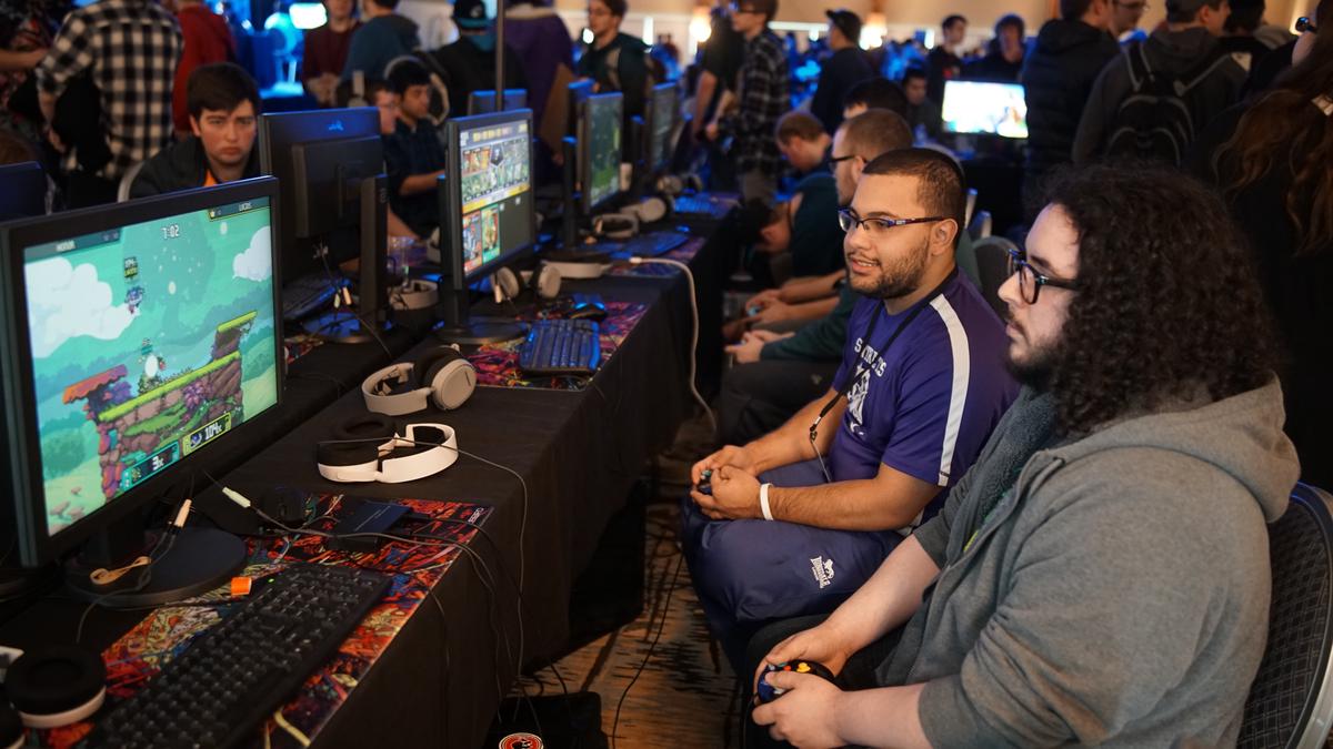 Image of E-sports athletes competing in a tournament