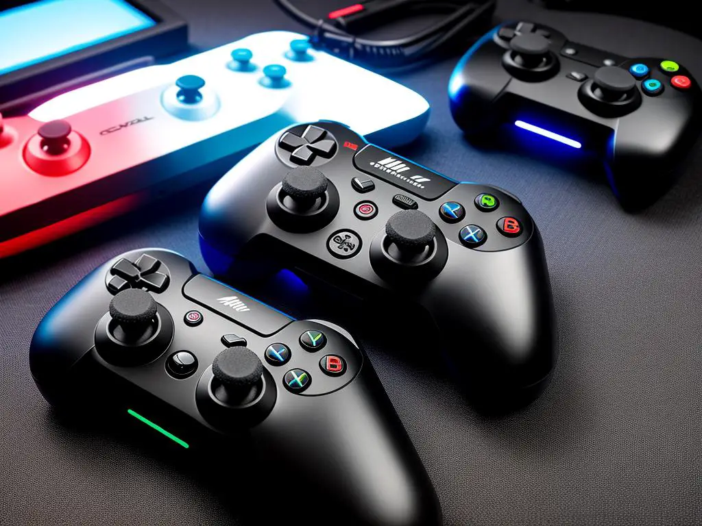 Illustration of two gaming controllers facing each other, representing the powerhouse platforms in the world of e-sports.